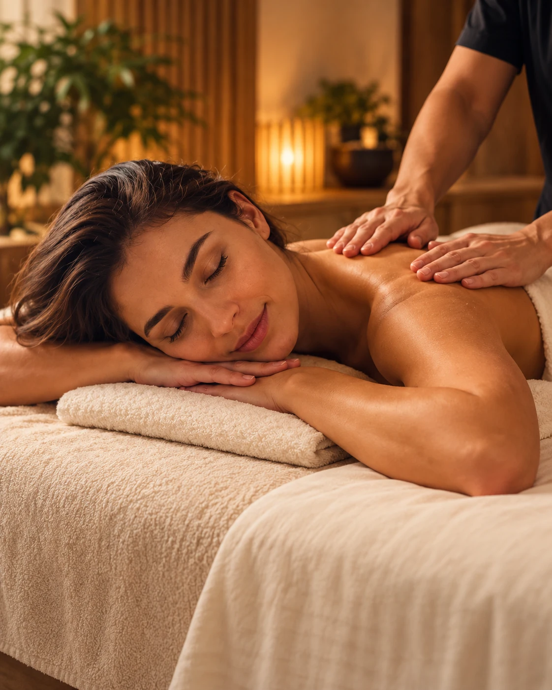 Imagem ilustrativa de massagem relaxante em ambiente acolhedor